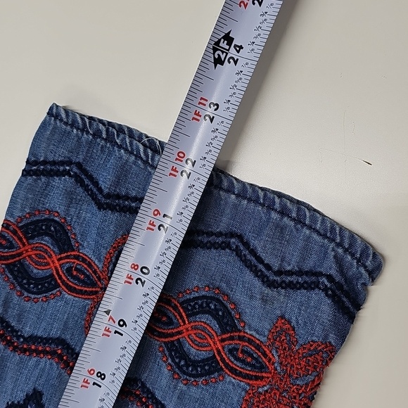 REBA Embroidered Blue & Red Women's Lightweight Denim Top *READ DESCRIPTION* - Picture 10 of 12
